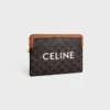 Small Pouch with Strap Cuir Triomphe in Triomphe Canvas with Celine Print