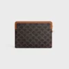 Small Pouch with Strap Cuir Triomphe in Triomphe Canvas with Celine Print