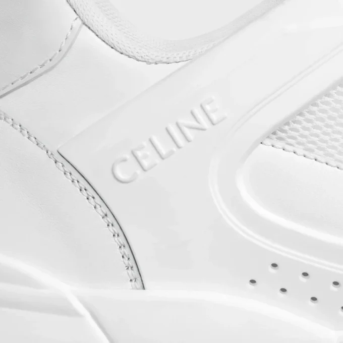 Sneaker Trainer Ct-09 in Calfskin and Mesh