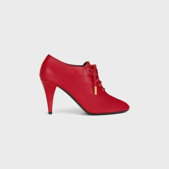 Soft Oxford Lace-Up Heeled Ballerina in Calfskin – Vegetal Tanning