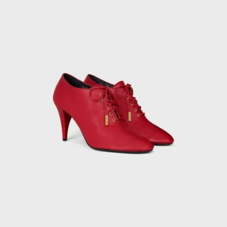 Soft Oxford Lace-Up Heeled Ballerina in Calfskin – Vegetal Tanning