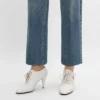 Soft Oxford Lace-Up Heeled Ballerina in Calfskin – Vegetal Tanning