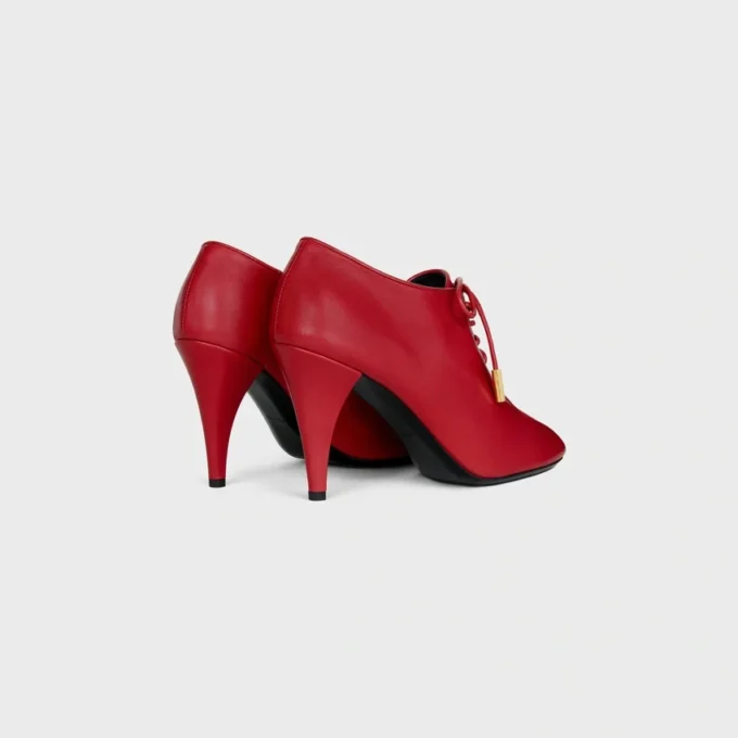 Soft Oxford Lace-Up Heeled Ballerina in Calfskin – Vegetal Tanning
