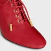 Soft Oxford Lace-Up Heeled Ballerina in Calfskin – Vegetal Tanning
