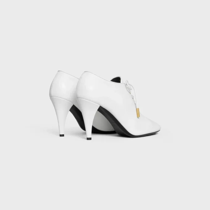 Soft Oxford Lace-Up Heeled Ballerina in Calfskin – Vegetal Tanning