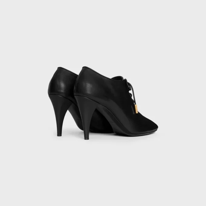 Soft Oxford Lace-Up Heeled Ballerina in Calfskin – Vegetal Tanning