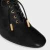 Soft Oxford Lace-Up Heeled Ballerina in Calfskin – Vegetal Tanning