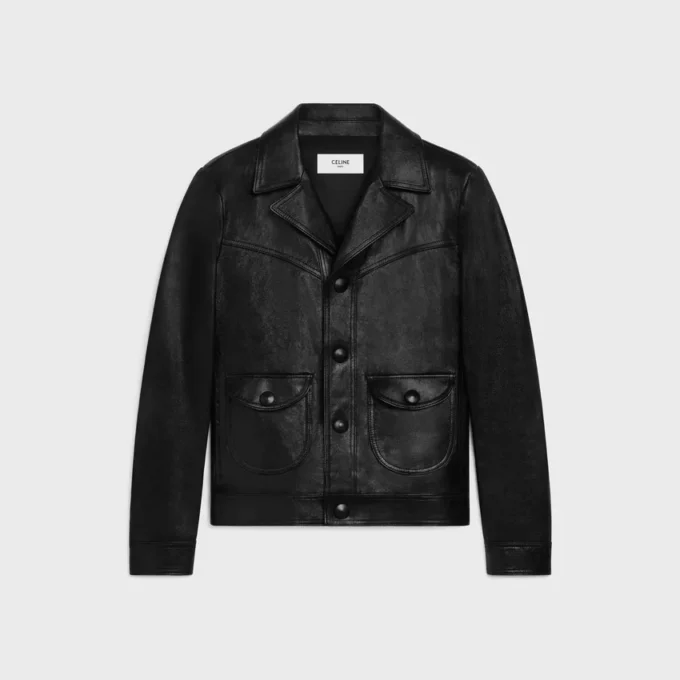 Straight-Cut Blouson Jacket in Waxed Lambskin Straight-Cut Blouson Jacket in Waxed Lambskin