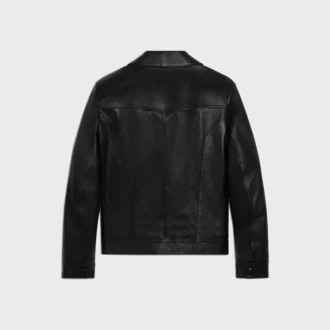 Straight-Cut Blouson Jacket in Waxed Lambskin