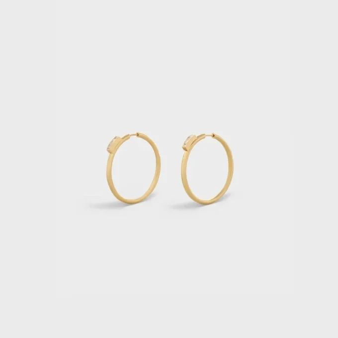 Systeme Large Hoops in Yellow Gold and Diamonds Systeme Large Hoops in Yellow Gold and Diamonds
