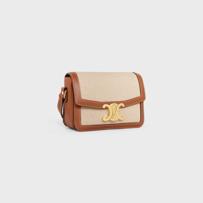 Teen Triomphe Bag in Textile and Calfskin