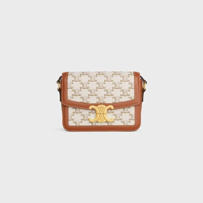 Teen Triomphe Bag in Triomphe Canvas and Calfskin