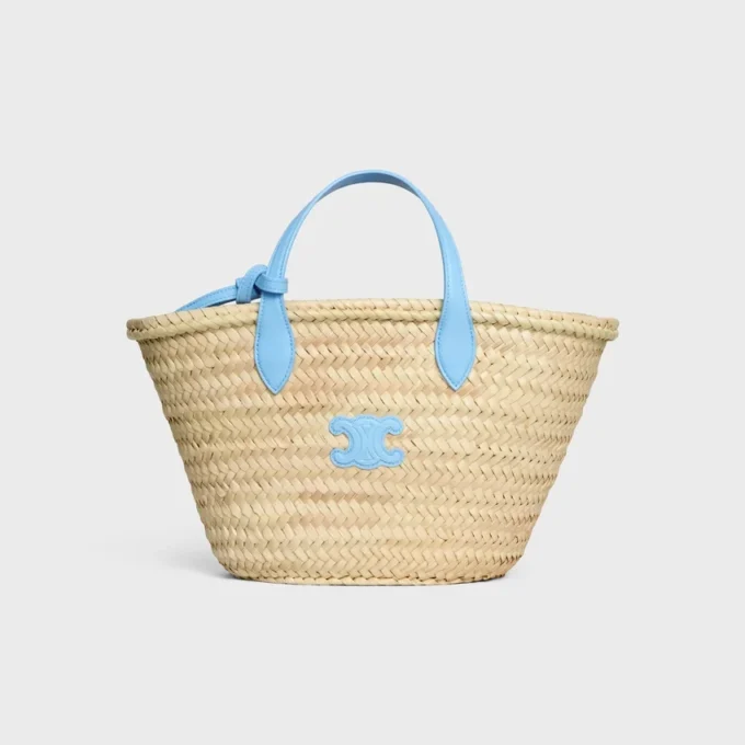 Teen Triomphe Panier in Palm Leaves and Calfskin