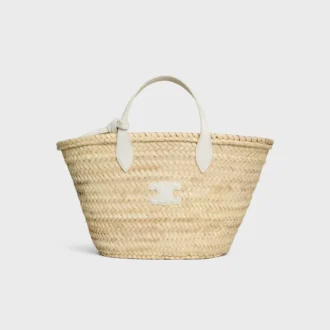 Teen Triomphe Panier in Palm Leaves and Calfskin
