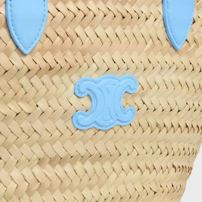 Teen Triomphe Panier in Palm Leaves and Calfskin