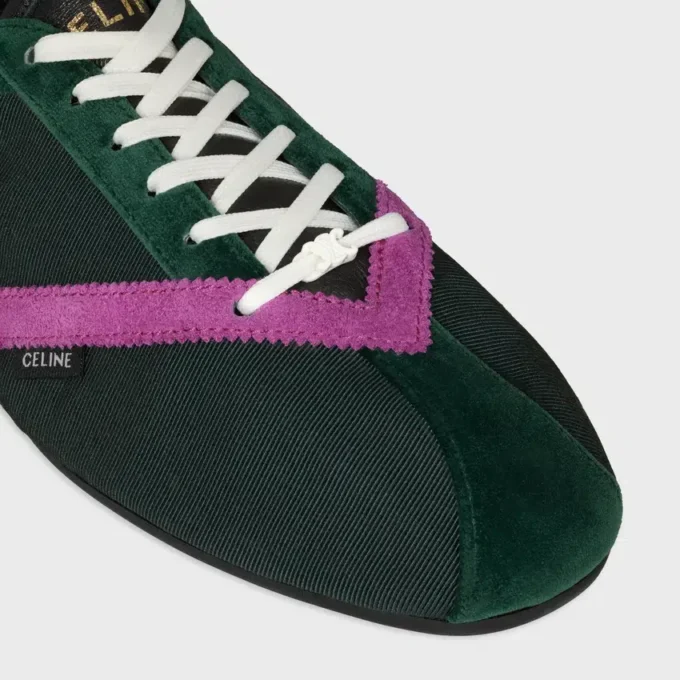 The Flat Sneaker in Gros Grain, Velvet, Suede Calfskin and Lambskin