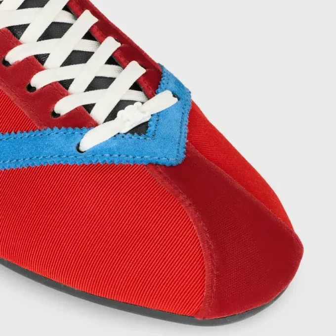The Flat Sneaker in Gros Grain, Velvet, Suede Goatskin and Lambskin