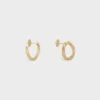 Torsion Earrings in Yellow Gold and Diamonds