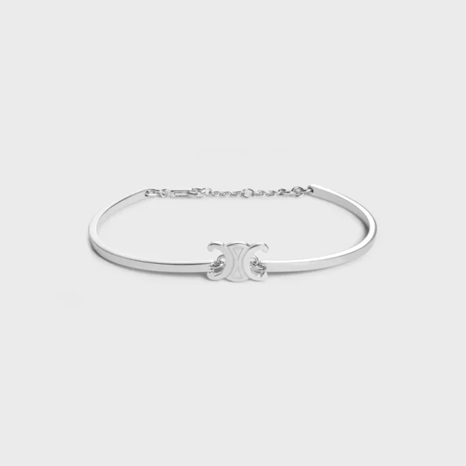 Triomphe Articulated Bracelet in Brass with Rhodium Finish Triomphe Articulated Bracelet in Brass with Rhodium Finish
