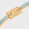 Triomphe Articulated Bracelet in Enamel and Brass with Gold Finish
