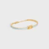 Triomphe Articulated Bracelet in Enamel and Brass with Gold Finish