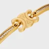 Triomphe Articulated Sparkle Bracelet in Strass and Brass with Gold Finish