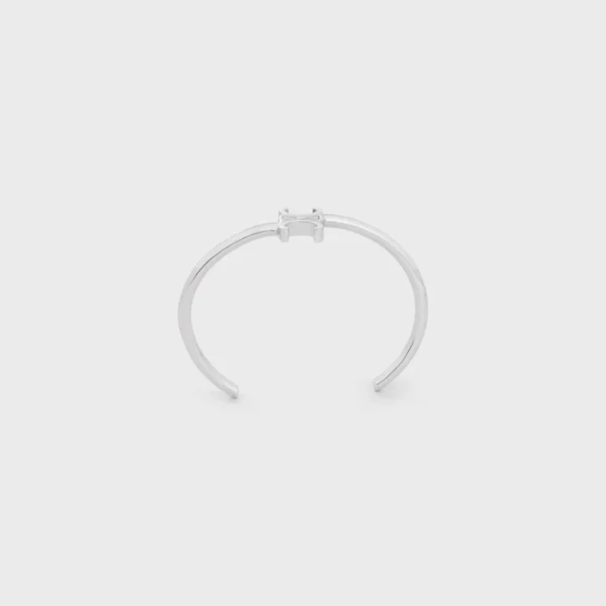 Triomphe Asymmetric Cuff in Brass with Rhodium Finish