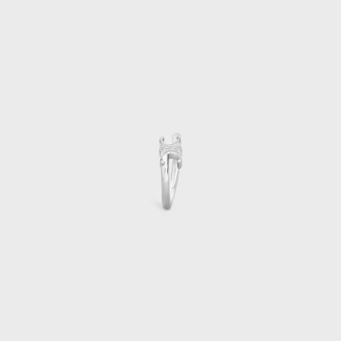 Triomphe Asymmetric Ring in Brass with Rhodium Finish