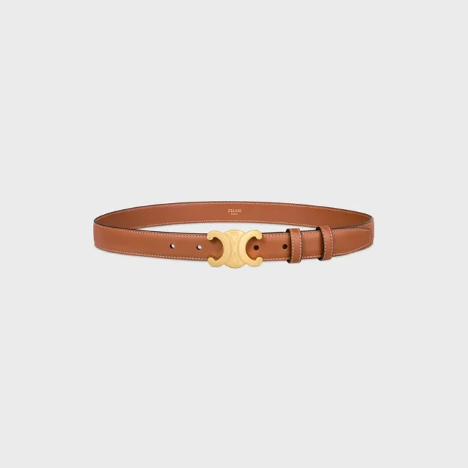 Triomphe Belt 25Mm  in Natural Calfskin