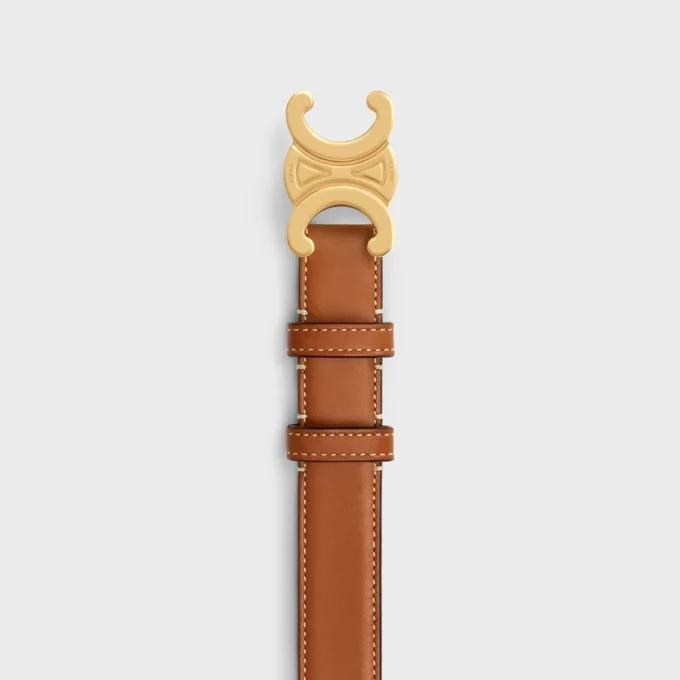 Triomphe Belt 25Mm  in Natural Calfskin