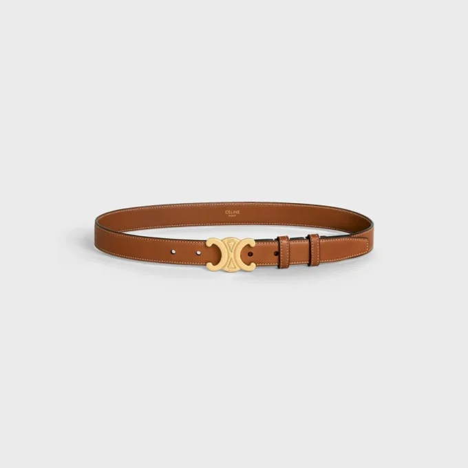 Triomphe Belt 25Mm  in Natural Calfskin
