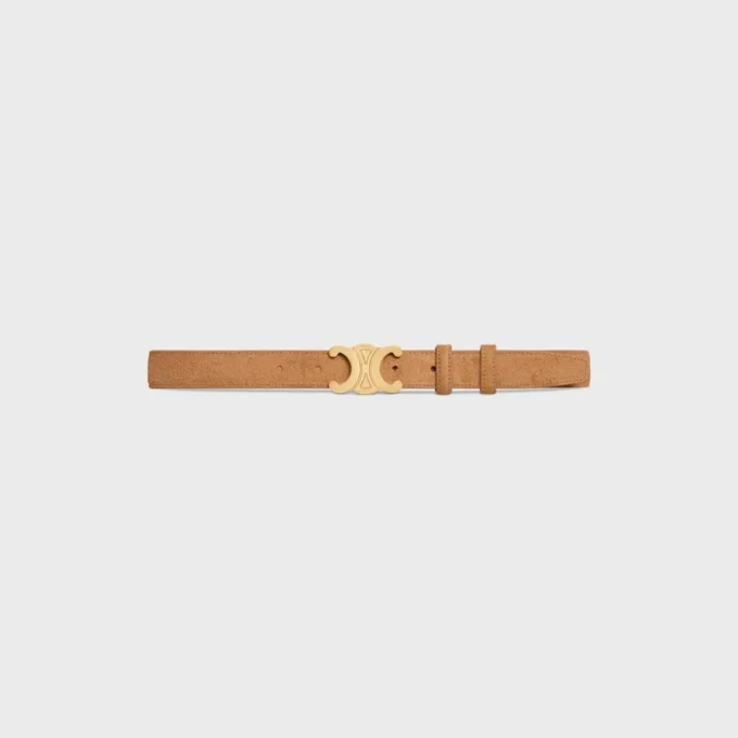 Triomphe Belt 25Mm in Suede Calfskin Triomphe Belt 25Mm in Suede Calfskin