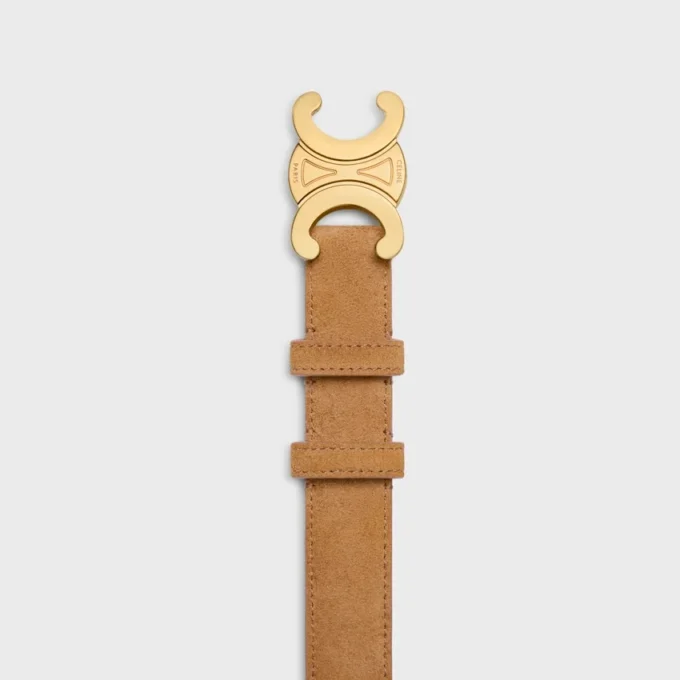Triomphe Belt 25Mm in Suede Calfskin Triomphe Belt 25Mm in Suede Calfskin