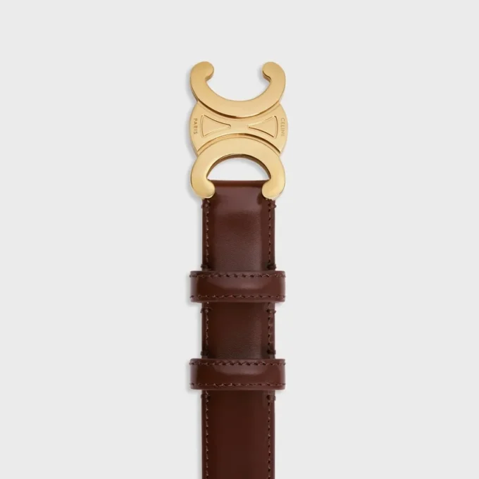 Triomphe Belt 25Mm in Taurillon Leather