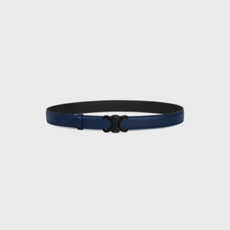Triomphe Buckle in Metal & Reversible Strap 25Mm in Smooth and Grained Calfskin