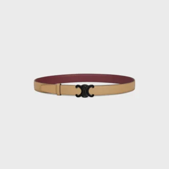 Triomphe Buckle in Metal & Reversible Strap 25Mm in Smooth and Grained Calfskin