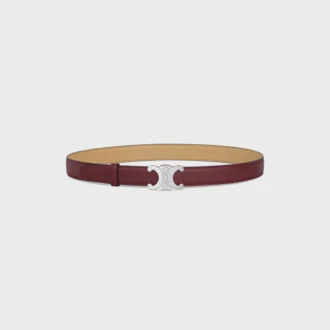 Triomphe Buckle in Metal & Reversible Strap 25Mm in Smooth and Grained Calfskin