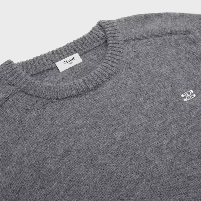 Triomphe Crew Neck Sweater in Wool Cashmere
