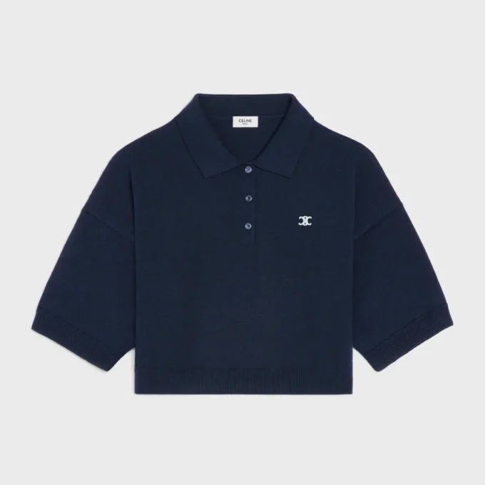 Triomphe Cropped Polo in Wool Triomphe Cropped Polo in Wool