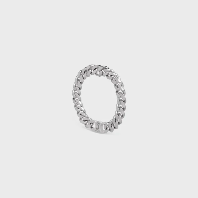 Triomphe Gourmette Bracelet in Brass with Rhodium Finish