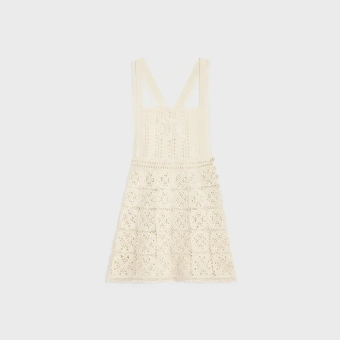 Triomphe Mini Dress in Crocheted Cotton Triomphe Mini Dress in Crocheted Cotton
