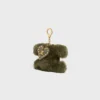 Triomphe Pom-Pom Charm in Shearling and Calfskin Triomphe Pom-Pom Charm in Shearling and Calfskin