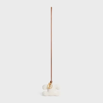 Triomphe Pom-Pom Keyring in Cotton Crochet with Gold Finishing Triomphe Pom-Pom Keyring in Cotton Crochet with Gold Finishing