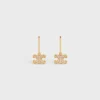 Triomphe Rhinestone Earrings in Brass with Gold Finish and Crystals