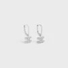 Triomphe Rhinestone Earrings in Brass with Rhodium Finish and Crystals
