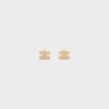 Triomphe Rhinestone Studs in Strass and Brass with Gold Finish