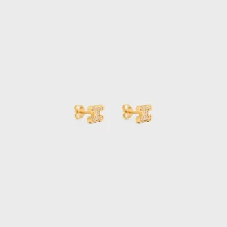 Triomphe Rhinestone Studs in Strass and Brass with Gold Finish Triomphe Rhinestone Studs in Strass and Brass with Gold Finish