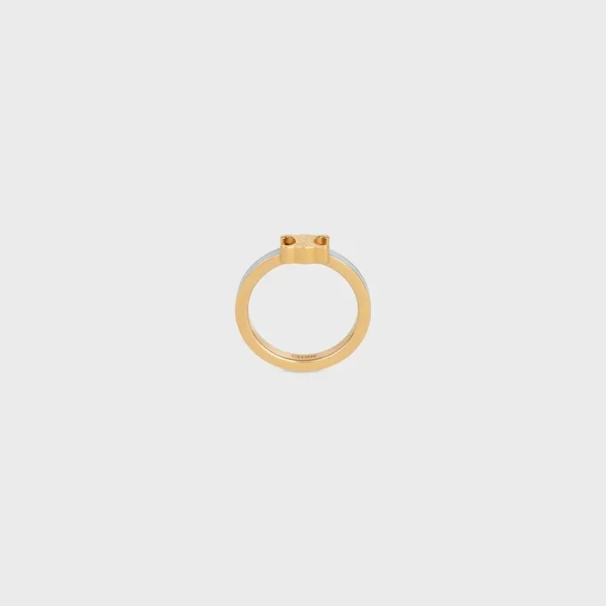 Triomphe Ring in Enamel and Brass with Gold Finish