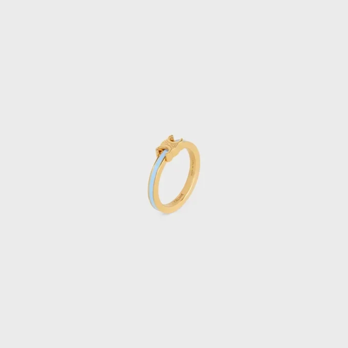 Triomphe Ring in Enamel and Brass with Gold Finish