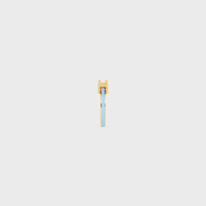 Triomphe Ring in Enamel and Brass with Gold Finish
